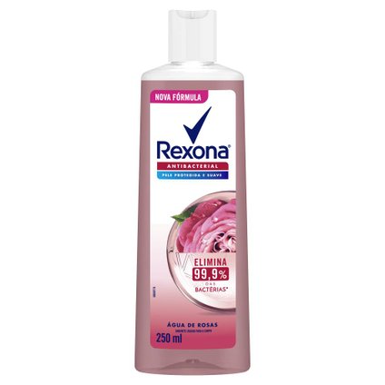 SABONETE LÍQUIDO ANTIBACTERIAL ÁGUA DE ROSAS REXONA 250ML
