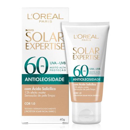 PROTETOR SOLAR L'OREAL PARIS EXPERTISE ANTIOLEOSIDADE FPS60 COR 1.0 40G