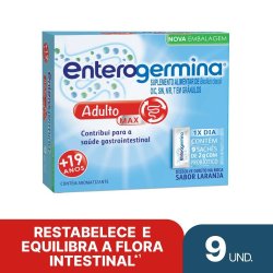 Probiótico Enterogermina Adulto Sabor Laranja 9 Sachês