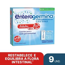 PROBIÓTICO ENTEROGERMINA ADULTO SABOR LARANJA 9 SACHÊS