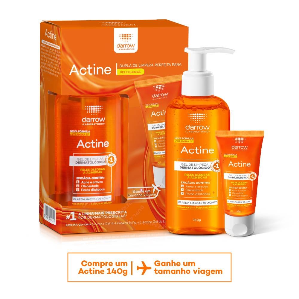 Kit Gel De Limpeza Facial Darrow Actine 140g + 40g