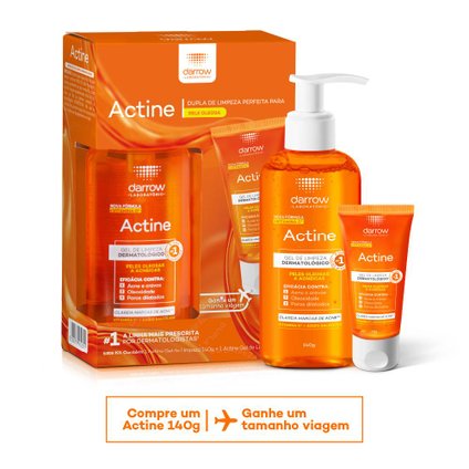 KIT GEL DE LIMPEZA FACIAL DARROW ACTINE 140G + 40G