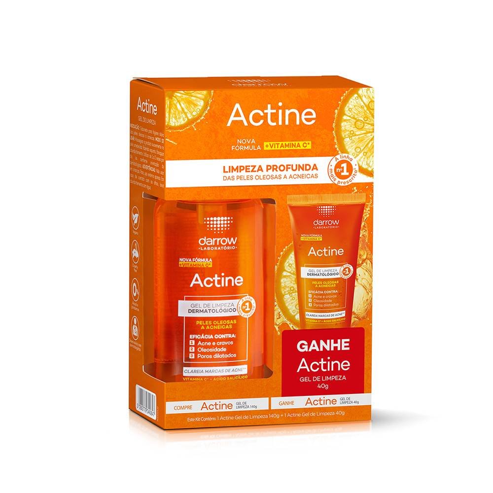 Kit Gel De Limpeza Facial Darrow Actine 140g + 40g
