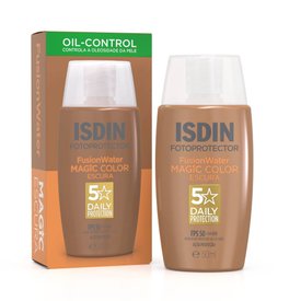 PROTETOR SOLAR FACIAL ISDIN FUSION WATER 5 STARS COLOR FPS50 - COR ESCURA 50ML