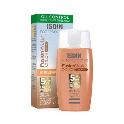 PROTETOR SOLAR FACIAL ISDIN FUSION WATER COR FPS50 ESCURA