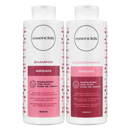 KIT ESSENCIALS I LIKE ARGAN SHAMPOO E CONDICIONADOR 800ML CADA