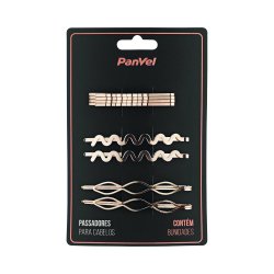 Passador Para Cabelo Metal Dourado 8 Unidades Panvel Acessórios Com 8 Unidades