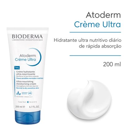 CREME ULTRA HIDRATAÇÃO CORPORAL BIODERMA ATODERM SENSORIAL E EFICAZ PELES NORMAIS E SECAS 200ML