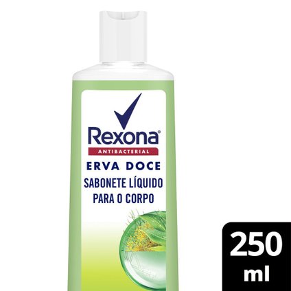 SABONETE LÍQUIDO REXONA ANTIBACTERIAL ERVA-DOCE  FRASCO 250ML