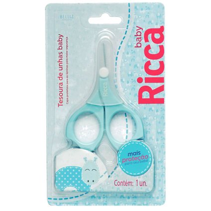 TESOURA PARA UNHAS RICCA BABY AZUL