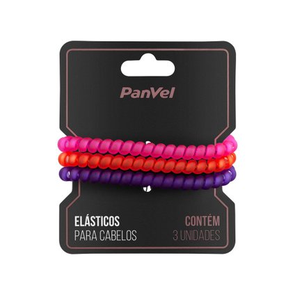 ELÁSTICO PARA CABELO MOLA SLIM ROSA VERMELHO E ROXO PANVEL ACESSÓRIOS COLEÇÃO DREAM