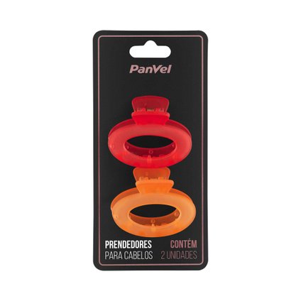 PIRANHA PARA CABELO TRANSLUCIDO VERMELHO E LARANJA 2 UNIDADES PANVEL ACESSÓRIOS COLEÇÃO DREAM