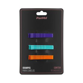 GRAMPO PARA CABELO ROXO AZUL E LARANJA BRILHO 18 UNIDADES PANVEL ACESSÓRIOS COLEÇÃO DREAM