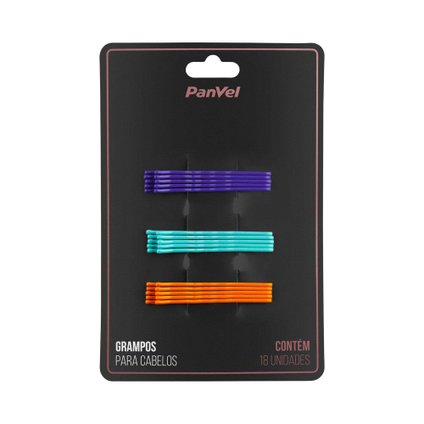 GRAMPO PARA CABELO ROXO AZUL E LARANJA BRILHO 18 UNIDADES PANVEL ACESSÓRIOS COLEÇÃO DREAM