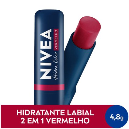 HIDRATANTE LABIAL NIVEA HIDRA COLOR 2 EM 1 VERMELHO 4,8G