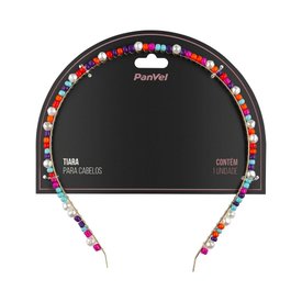 TIARA PARA CABELO MIÇANGAS COLORIDAS PANVEL ACESSÓRIOS COLEÇÃO DREAM