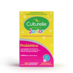 Culturelle Junior Probiótico 30 Comprimidos Mastigáveis Sabor Frutas Vermelhas