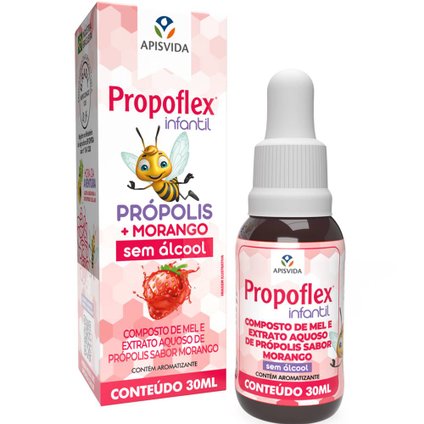 PROPOFLEX KIDS-PROPOLIS V. AQUOSO SABOR MORANGO 30ML GOTAS
