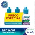 KIT COREGA PÓ 3 EM 1 SABOR MENTA, FIXADOR DE DENTADURA COM FORTE FIXAÇÃO 22G