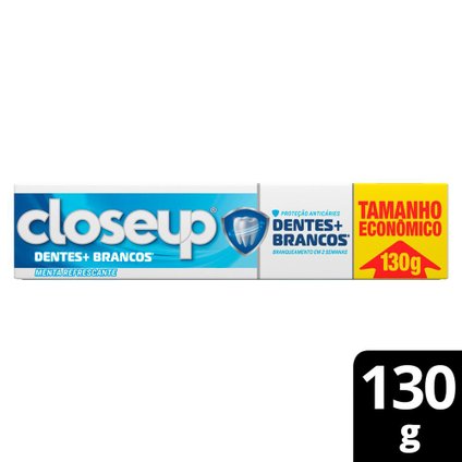 CREME DENTAL CLOSEUP DENTES + BRANCOS MENTA REFRESCANTE 130G