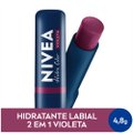 HIDRATANTE LABIAL NIVEA HIDRA COLOR 2 EM 1 VIOLETA 4,8G