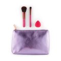 CONJUNTO PANVEL MAKE UP COM 2 MINI PINCÉIS 1 ESPONJA PARA MAQUIAGEM E 1 NÉCESSAIRE LILÁS