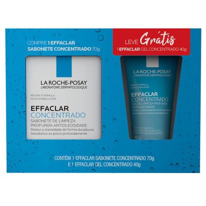 KIT SABONETE CONCENTRADO EFFACLAR LA ROCHE POSAY 70G + GEL ALTA TOLERÂNCIA 40G