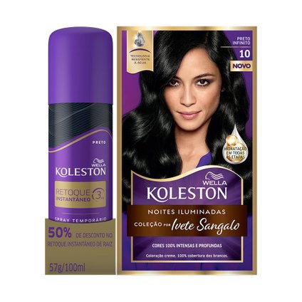 KIT KOLESTON 10 PRETO INFINITO + RETOQUE INSTANTÂNEO