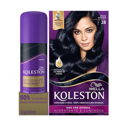KIT KOLESTON 28 PRETO AZUL + RETOQUE RAIZ