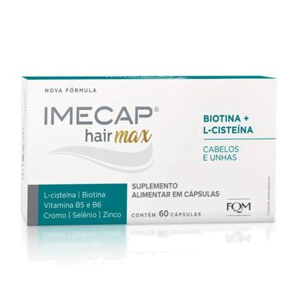 IMECAP HAIR MAX VITAMINAS PARA CABELOS E UNHAS COM CISTEÍNA 60 CÁPSULAS