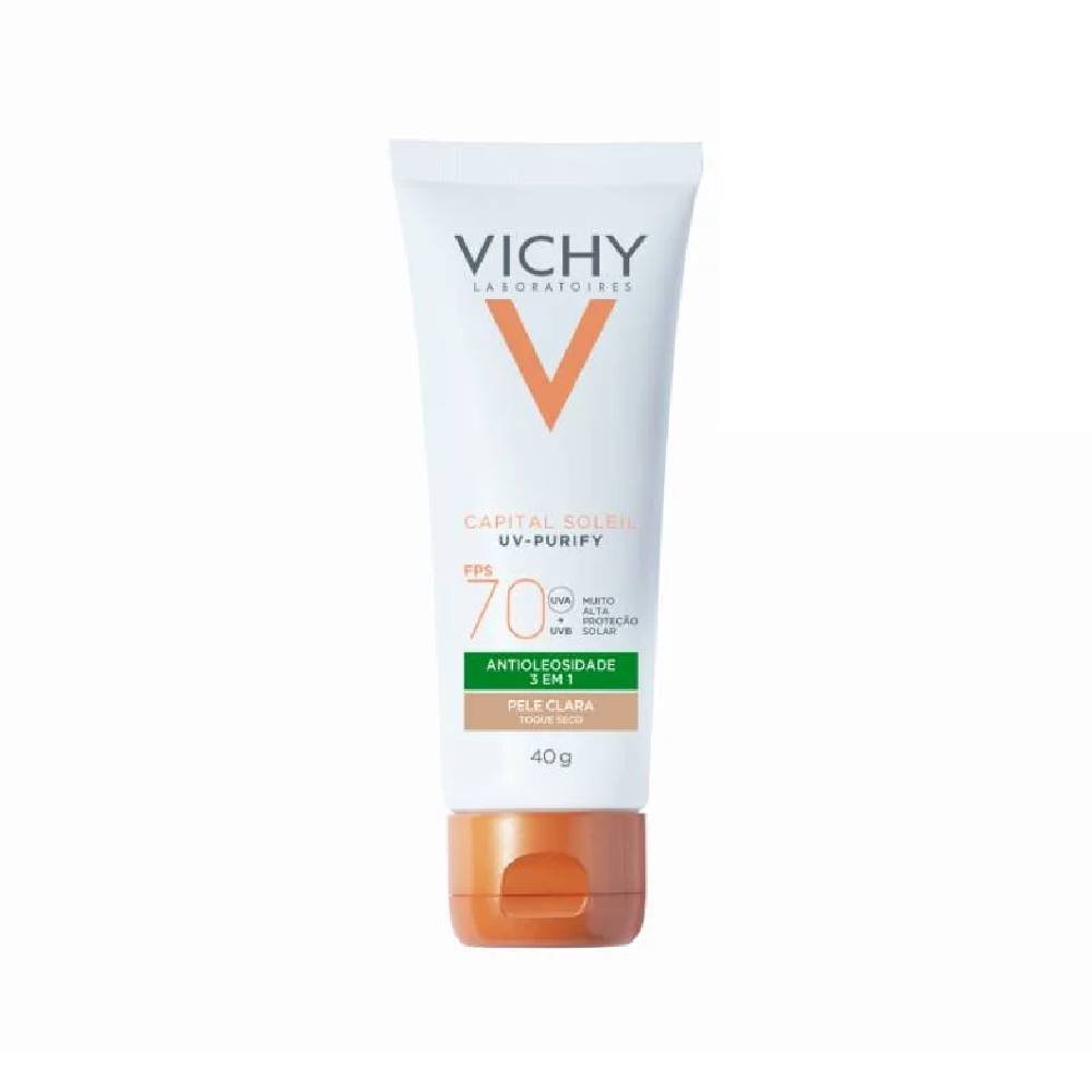 Protetor Solar Vichy Capital Soleil Uv Purify Cor Clara Fps70 40g
