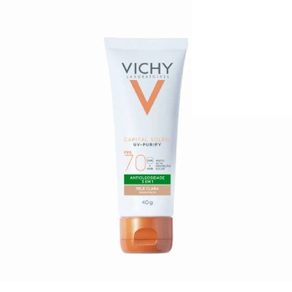 PROTETOR SOLAR VICHY CAPITAL SOLEIL UV PURIFY COR CLARA FPS70 40G