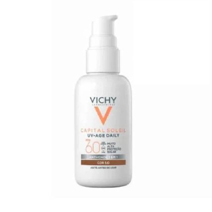 PROTETOR SOLAR VICHY CAPITAL SOLEIL UV AGE DAILY COR 5.0 FPS60 40G