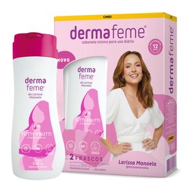 SABONETE LIQUIDO INTIMO DERMAFEME TUTTI-FRUTTI 200ML COM 2 UNIDADES