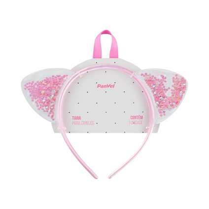 TIARA PARA CABELO GATINHO GLITTER COLEÇÃO INFANTIL PANVEL ACESSÓRIOS