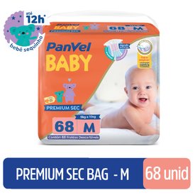 FRALDA PANVEL BABY PREMIUM SEC BAG M COM 68 UNIDADES