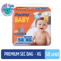 FRALDA PANVEL BABY PREMIUM SEC BAG XG COM 58 UNIDADES