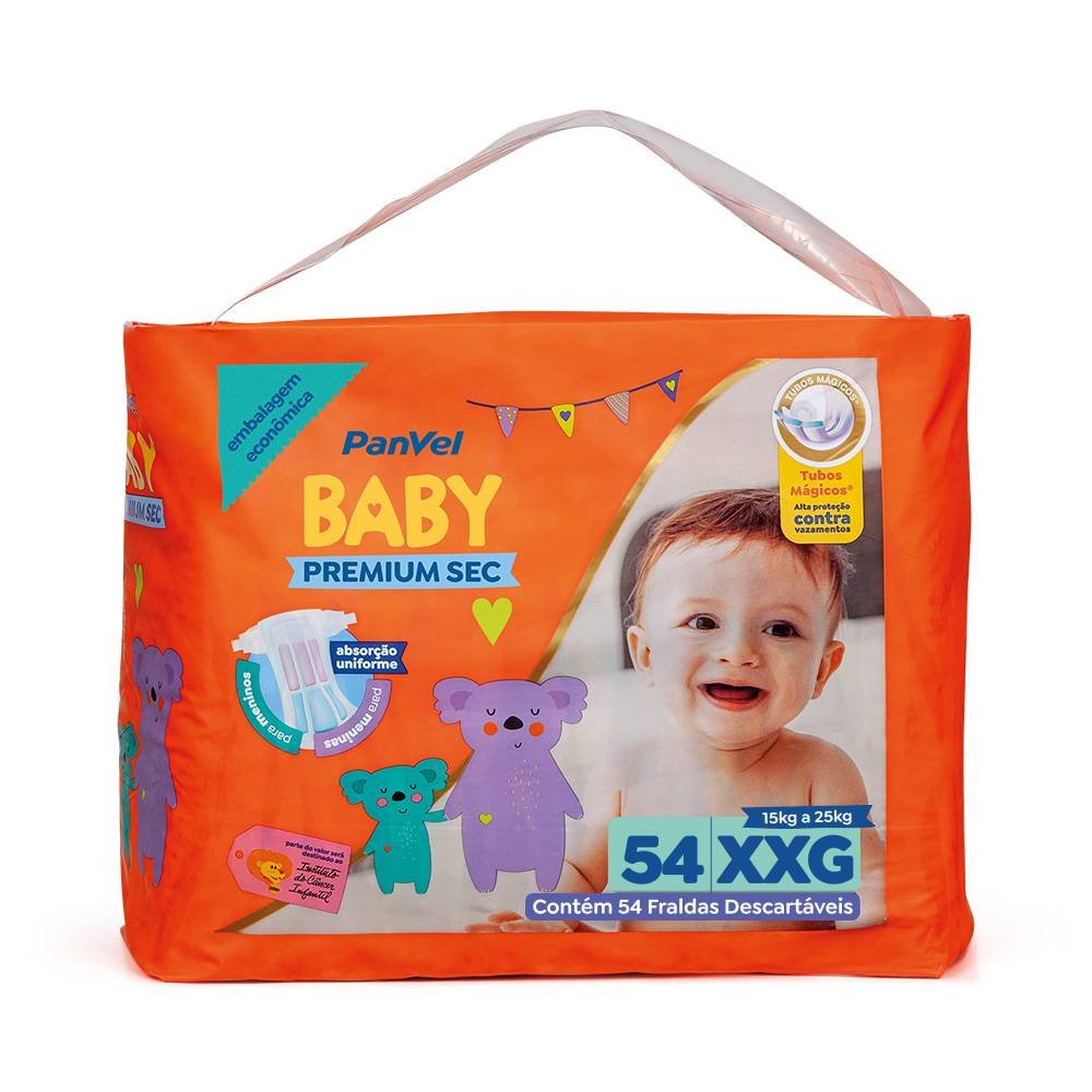 Fralda Panvel Baby Premium Sec Bag Xxg Com 54 Unidades