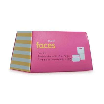 KIT PANVEL FACES COM 1 HIDRATANTE ANTISSINAIS DIURNO 90G E MÁSCARA FACIAL ARGILA ROSA 10G