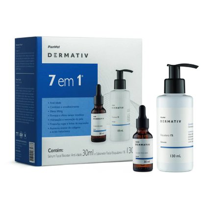 KIT DERMATIV COM 1 SABONETE ESQUALANO 130ML + SÉRUM BOOSTER 30ML