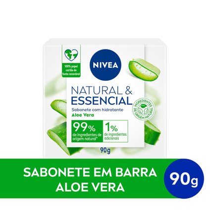 SABONETE EM BARRA NIVEA NATURAL E ESSENCIAL ALOE E VERA 90G