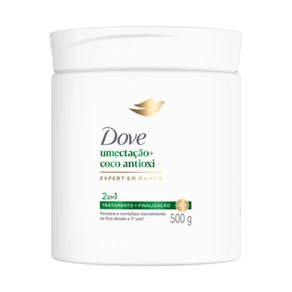 Máscara De Tratamento Capilar 2 Em 1 Dove Umectação + Coco Antioxi Expert Em Danos 500g