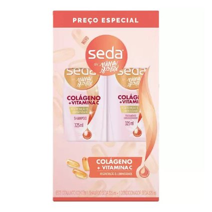 KIT SEDA COLÁGENO E VITAMINA C SHAMPOO+ CONDICIONADOR 325ML BY NIINA SECRETS