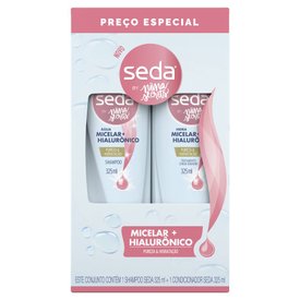 KIT SEDA ÁGUA MICELAR + HIALURÔNICO SHAMPOO + CONDICIONADOR 325ML BY NIINA SECRETS