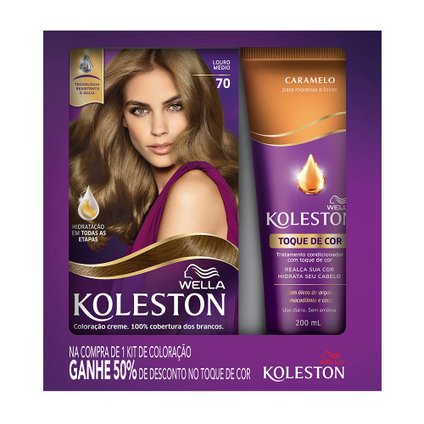 TINTURA KOLESTON 70 LOURO MÉDIO + TOQUE DE COR 50% DE DESCONTO