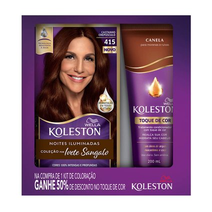 TINTURA KOLESTON CASTANHO CREPÚSCULO 415 IVETE SANGALO+TOQUE DE COR 50% DE DESCONTO