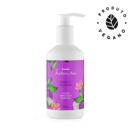 LOÇÃO HIDRATANTE CORPORAL AMEIXA E ALGODÃO PANVEL INSTANTES 200G
