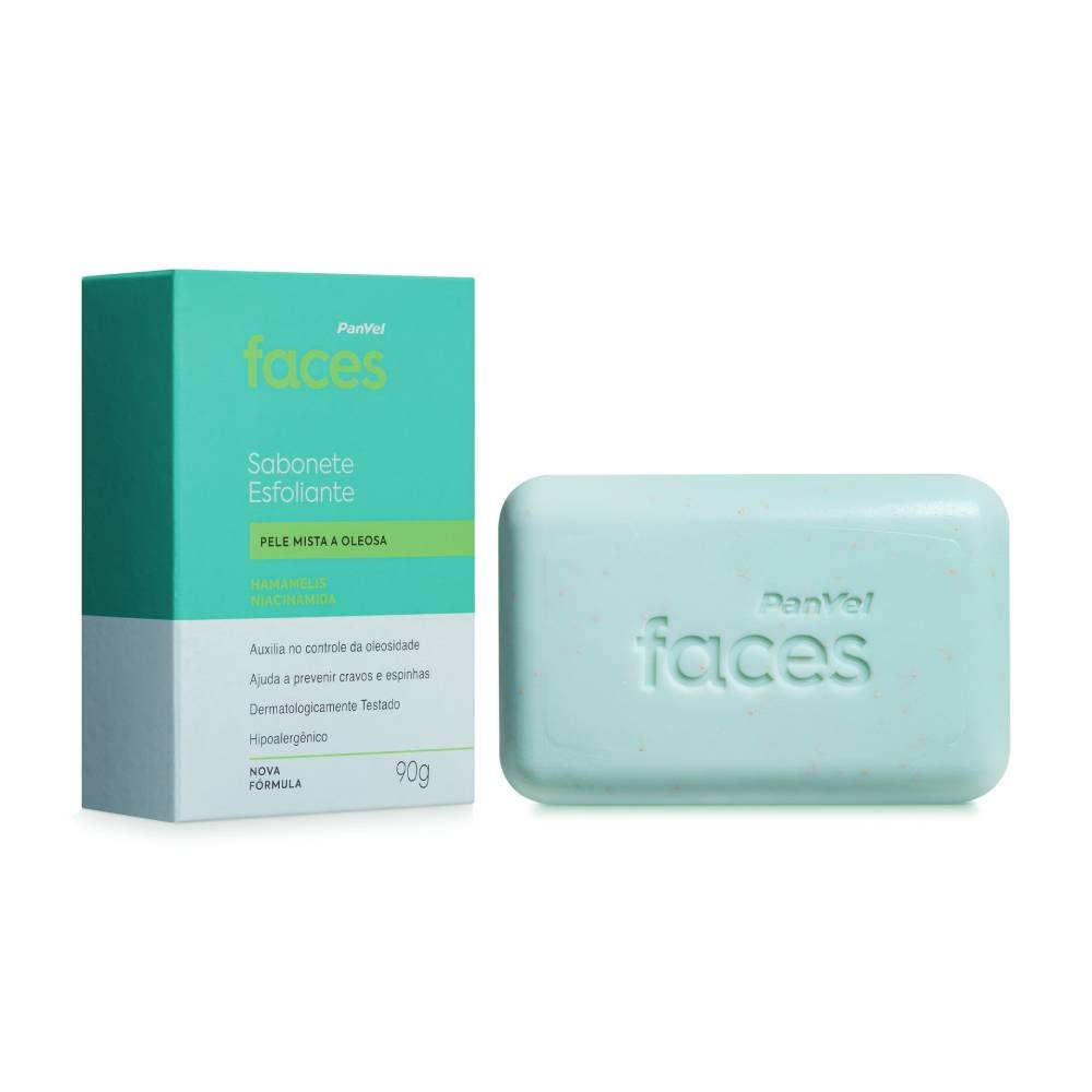 Sabonete Barra Esfoliante Panvel Faces Mista A Oleosa 90g - PanVel