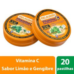 Pastilha Melagrião Vitamina C Extra Forte Hortelã E Gengibre 20 Pastilhas