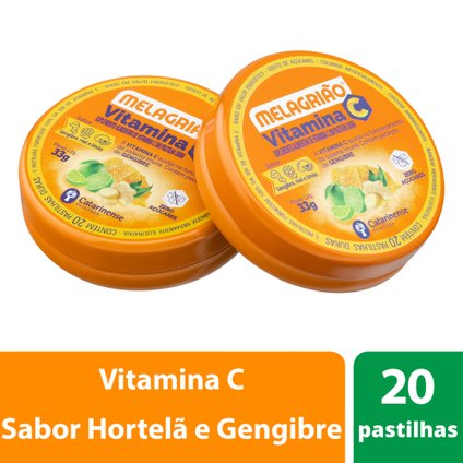 PASTILHA MELAGRIÃO VITAMINA C LIMÃO E MEL 20 UNIDADES